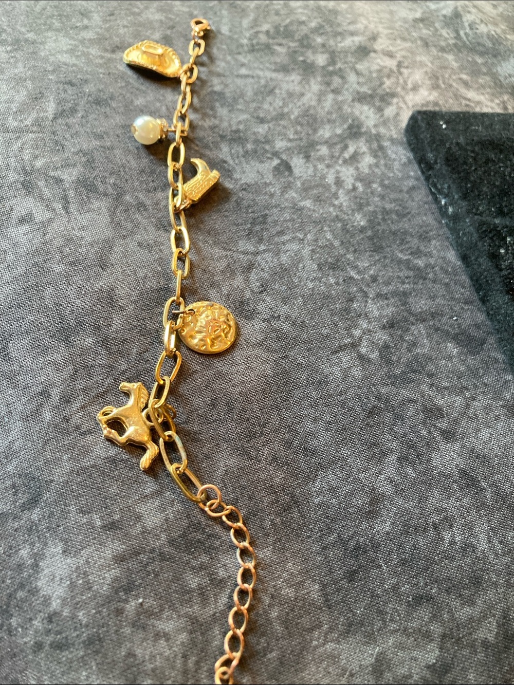 Gold Tone Western Charm Bracelet